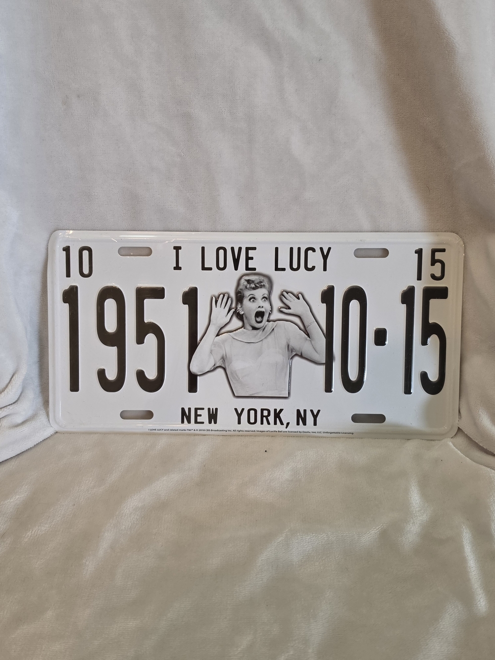 I Love Lucy White Decorative License Plate - Unbranded